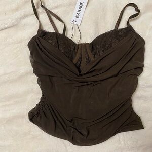 Garage Chocolate Lace Bustier